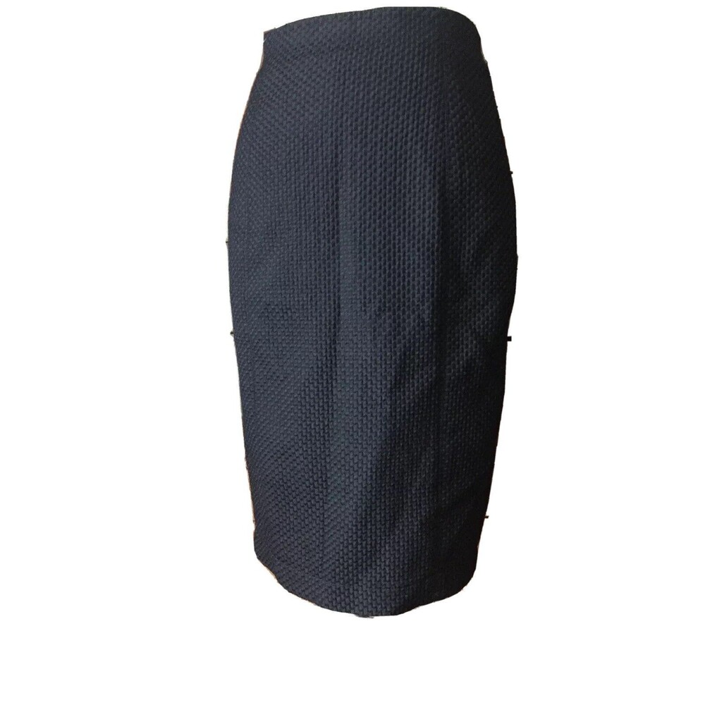 O'2nd solid BLACK Pencil Skirt size 2, wool, silk poly
